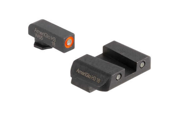 AmeriGlo Spartan Operator night sights for Glock 42 and Glock 43 have hi-vis orange outlined front sight with green rear lamps for fast acquisition.